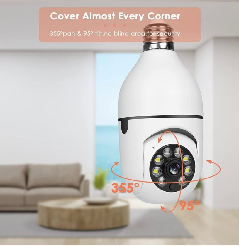 Generic Bulb Lamp Camera 1080P Wifi IP PTZ IR Night Vision Home Security Auto Tracking
Video Surveillance Camera - White